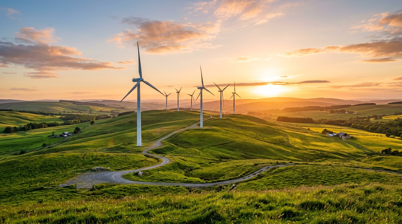 Wind Turbines at Sunset