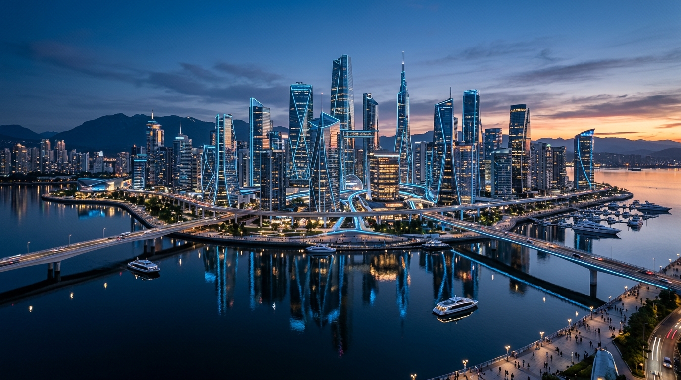 Smart City Metropolis at Twilight